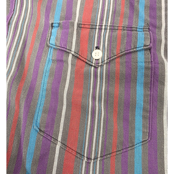 Vintage Wrangler Mens Shirt 80's Large Striped Western 16-34 Made in the USA - Picture 5 of 11